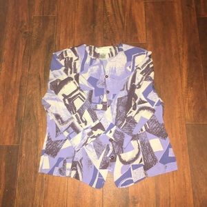 Kathy Che-Abstract Short Sleeve Blouse